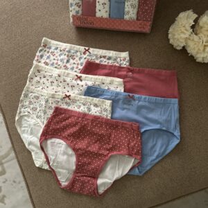 Pack de 6 culottes en coton cerise