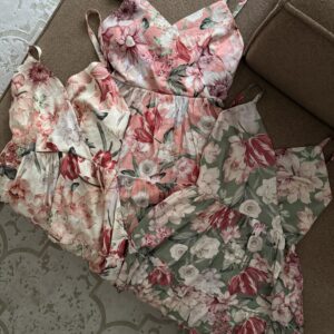 Robe dos nu mini à fleurs