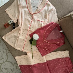 Pyjama petits coeurs satin