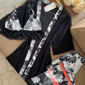Ensemble Loungewear 3 Pièces - Imprimé Tropical