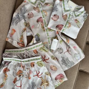 Ensemble short en lin Méditerranée 65% coton