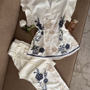 Ensemble Pantalon & Chemise "Flora" – 95% Coton