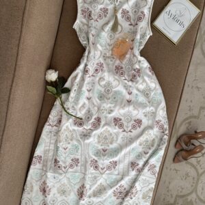 Daraa Longue Sans Manches Fleurie Doublure 95% coton