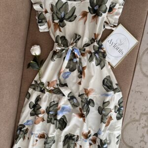 Robe Tiramisu Midi à fleurs 100% coton
